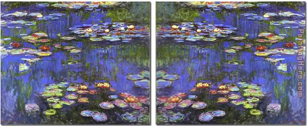 Water Lilies set painting - landscape Water Lilies set art painting